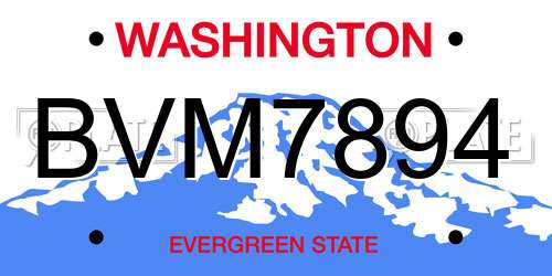 BVM7894 Washington License Plate