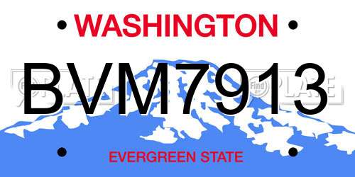 BVM7913 Washington License Plate