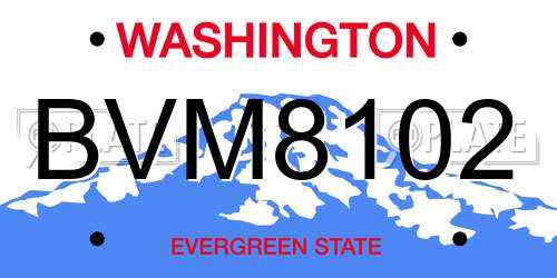 BVM8102 Washington License Plate