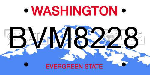 BVM8228 Washington License Plate