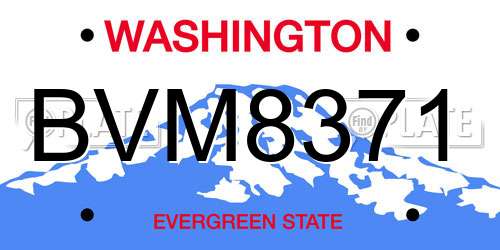 BVM8371 Washington License Plate