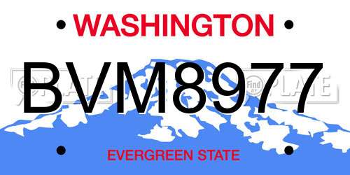 BVM8977 Washington License Plate