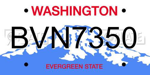 BVN7350 Washington License Plate