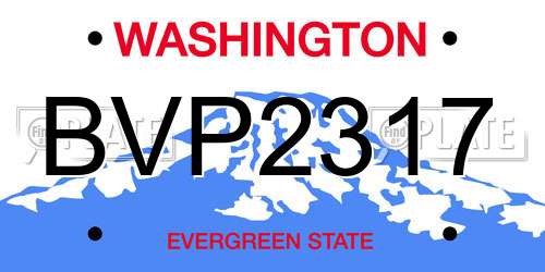 BVP2317 Washington License Plate