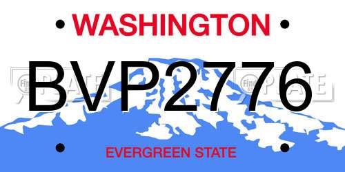 BVP2776 Washington License Plate