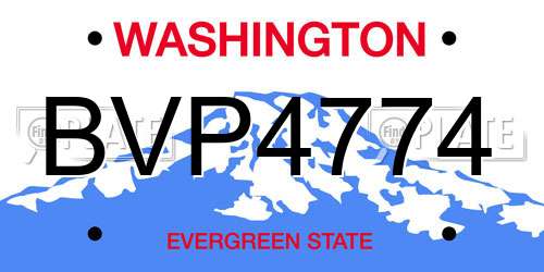 BVP4774 Washington License Plate