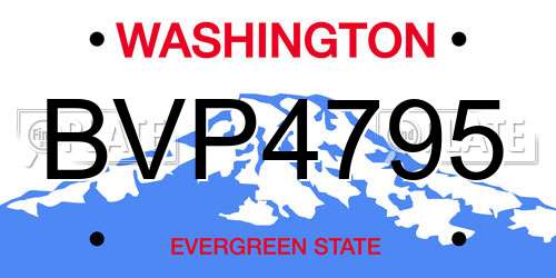 BVP4795 Washington License Plate