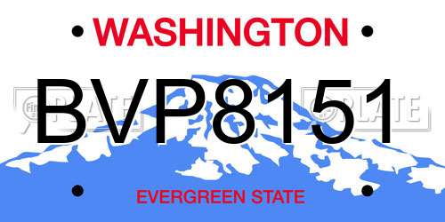 BVP8151 Washington License Plate