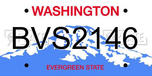 BVS2146 Washington License Plate