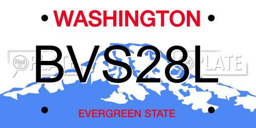 BVS28L Washington License Plate