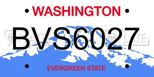 BVS6027 Washington License Plate