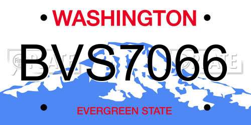 BVS7066 Washington License Plate