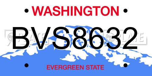 BVS8632 Washington License Plate
