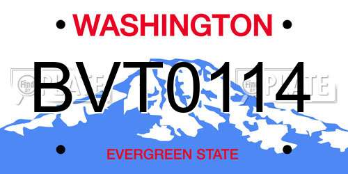 BVT0114 Washington License Plate