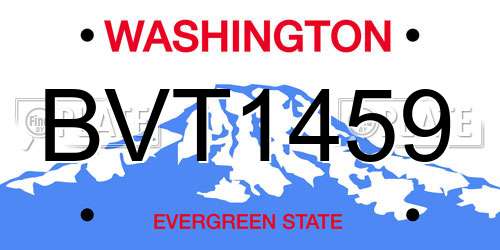 BVT1459 Washington License Plate