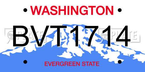BVT1714 Washington License Plate