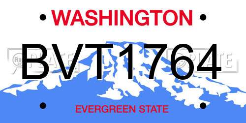 BVT1764 Washington License Plate