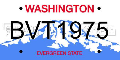 BVT1975 Washington License Plate