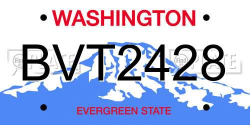 BVT2428 Washington License Plate