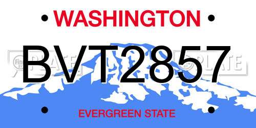 BVT2857 Washington License Plate