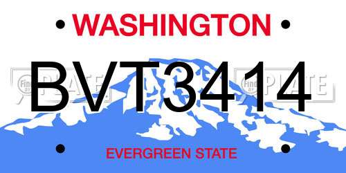 BVT3414 Washington License Plate