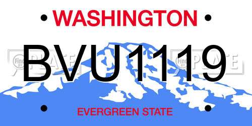 BVU1119 Washington License Plate