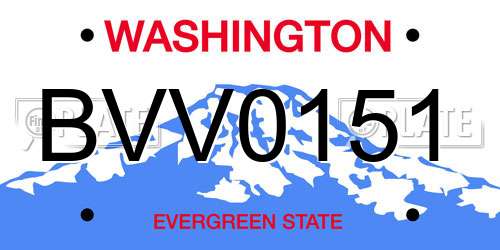BVV0151 Washington License Plate