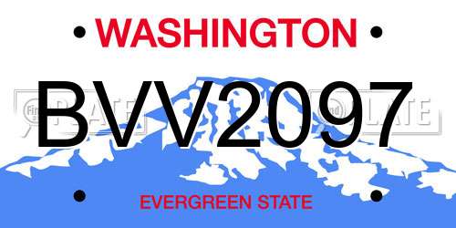 BVV2097 Washington License Plate