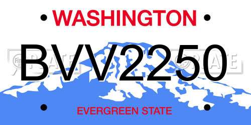 BVV2250 Washington License Plate