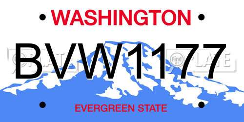 BVW1177 Washington License Plate