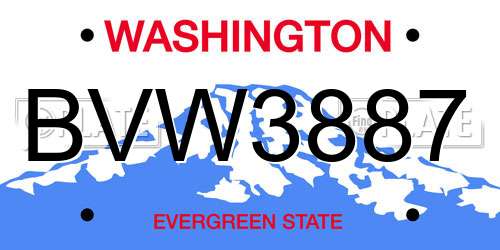 BVW3887 Washington License Plate