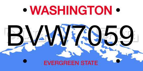 BVW7059 Washington License Plate