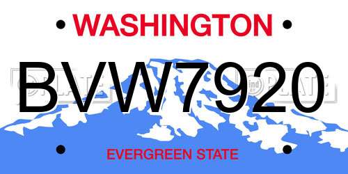 BVW7920 Washington License Plate