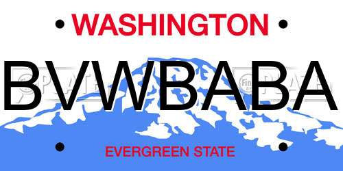 BVWBABA Washington License Plate