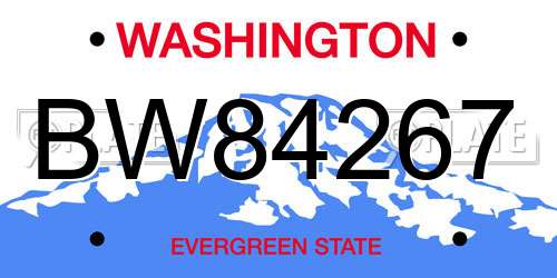 BW84267 Washington License Plate