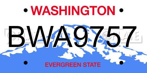 BWA9757 Washington License Plate