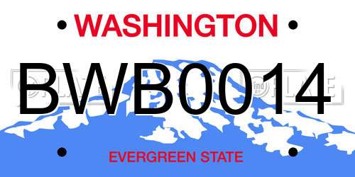 BWB0014 Washington License Plate