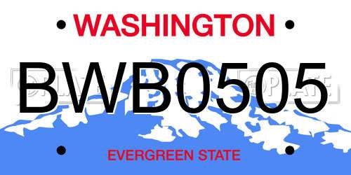 BWB0505 Washington License Plate