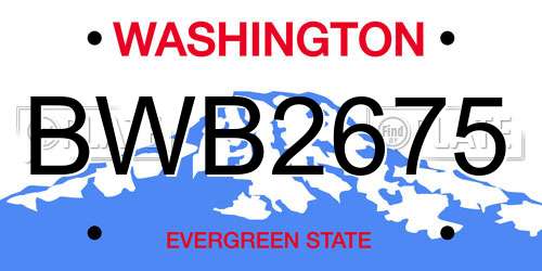 BWB2675 Washington License Plate