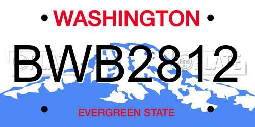 BWB2812 Washington License Plate