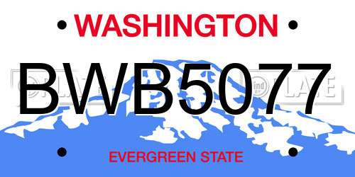 BWB5077 Washington License Plate