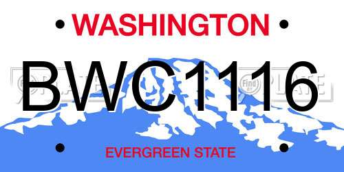 BWC1116 Washington License Plate