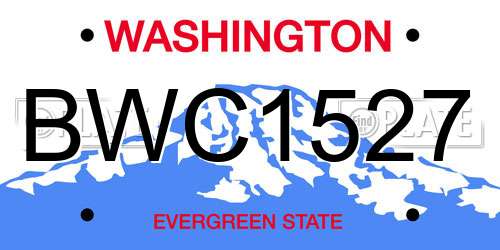 BWC1527 Washington License Plate