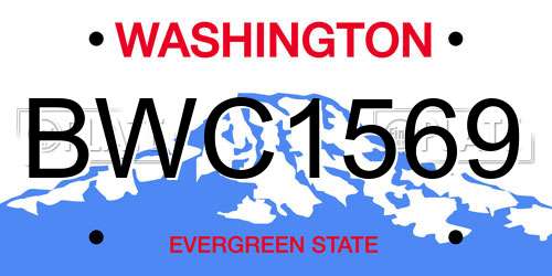 BWC1569 Washington License Plate