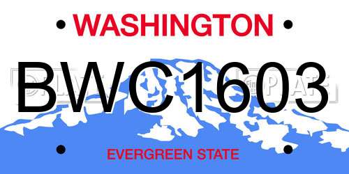 BWC1603 Washington License Plate
