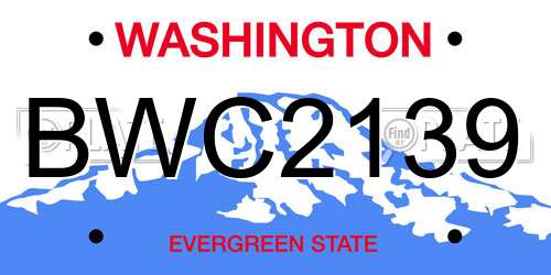 BWC2139 Washington License Plate