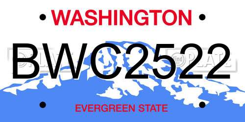 BWC2522 Washington License Plate