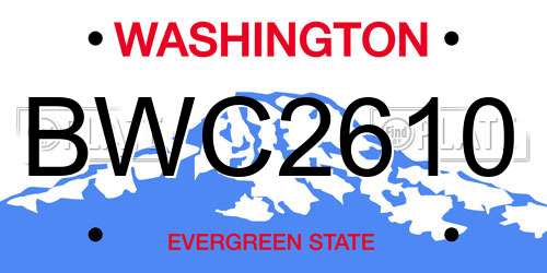BWC2610 Washington License Plate