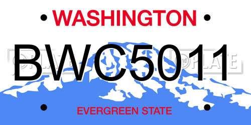 BWC5011 Washington License Plate