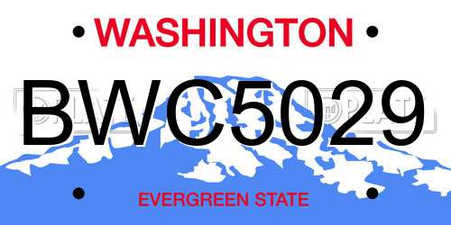 BWC5029 Washington License Plate